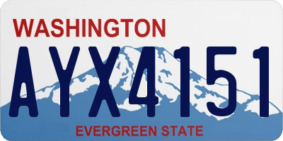 WA license plate AYX4151