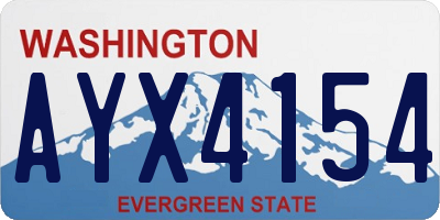 WA license plate AYX4154