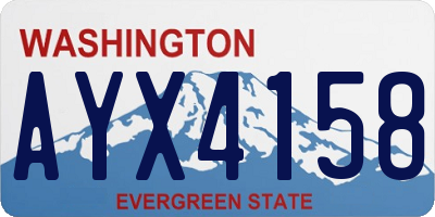 WA license plate AYX4158