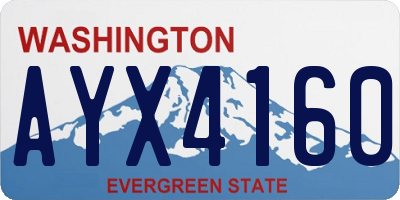 WA license plate AYX4160