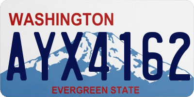 WA license plate AYX4162