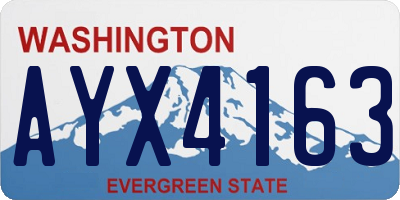 WA license plate AYX4163