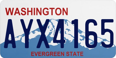 WA license plate AYX4165