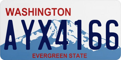 WA license plate AYX4166