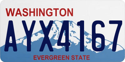 WA license plate AYX4167