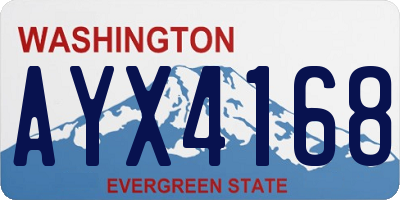 WA license plate AYX4168