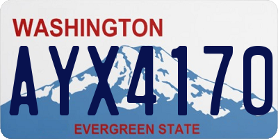 WA license plate AYX4170