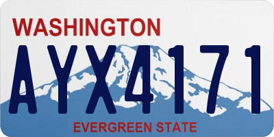 WA license plate AYX4171