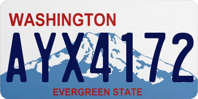 WA license plate AYX4172