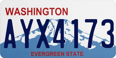 WA license plate AYX4173