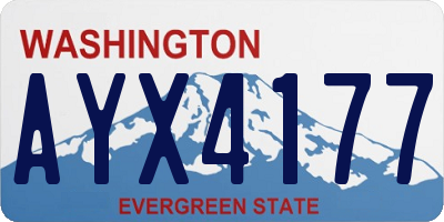 WA license plate AYX4177