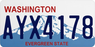 WA license plate AYX4178