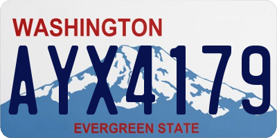 WA license plate AYX4179