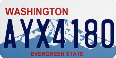 WA license plate AYX4180