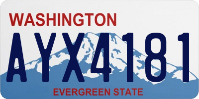 WA license plate AYX4181