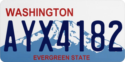 WA license plate AYX4182