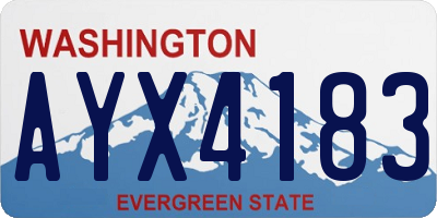 WA license plate AYX4183