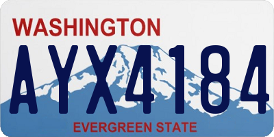 WA license plate AYX4184