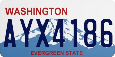 WA license plate AYX4186