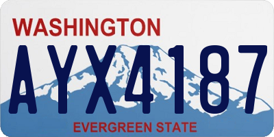 WA license plate AYX4187