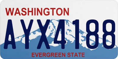 WA license plate AYX4188