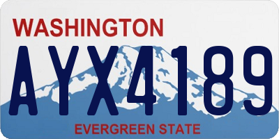 WA license plate AYX4189