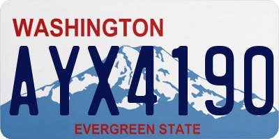 WA license plate AYX4190