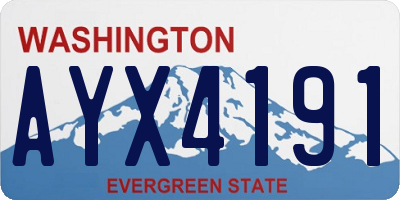 WA license plate AYX4191