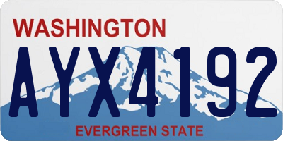 WA license plate AYX4192