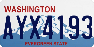 WA license plate AYX4193