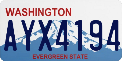 WA license plate AYX4194