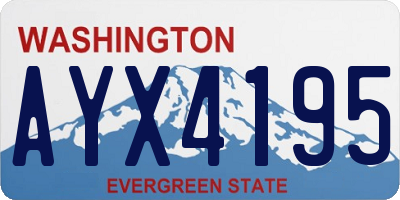 WA license plate AYX4195