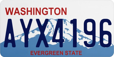 WA license plate AYX4196