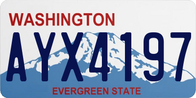 WA license plate AYX4197