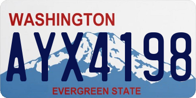 WA license plate AYX4198