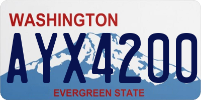 WA license plate AYX4200