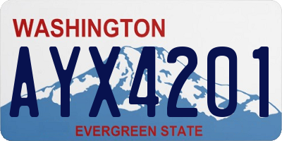 WA license plate AYX4201