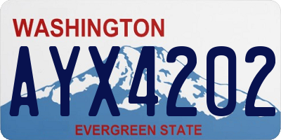 WA license plate AYX4202