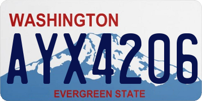 WA license plate AYX4206