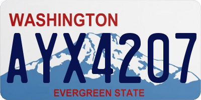 WA license plate AYX4207