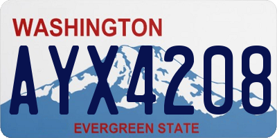 WA license plate AYX4208