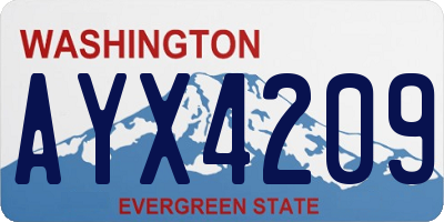 WA license plate AYX4209