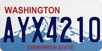 WA license plate AYX4210