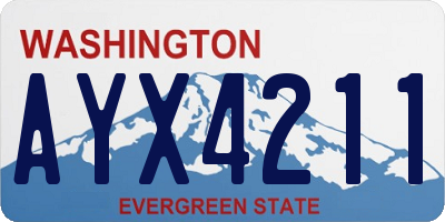 WA license plate AYX4211