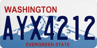 WA license plate AYX4212