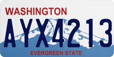 WA license plate AYX4213