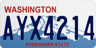 WA license plate AYX4214