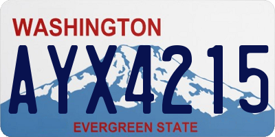 WA license plate AYX4215