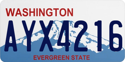 WA license plate AYX4216