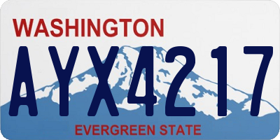 WA license plate AYX4217